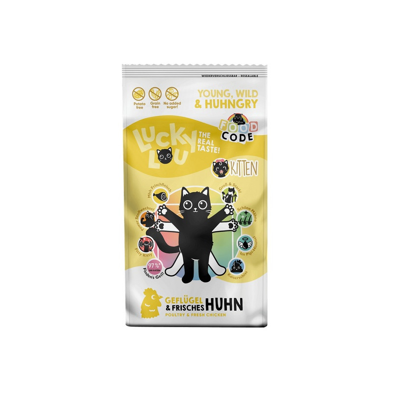 Lucky Lou Food Code Lifestage Kitten Drób & Kurczak 340g - All4Animals Lucky Lou Food Code Lifestage Kitten Drób & Kurczak 340g - All4Animals