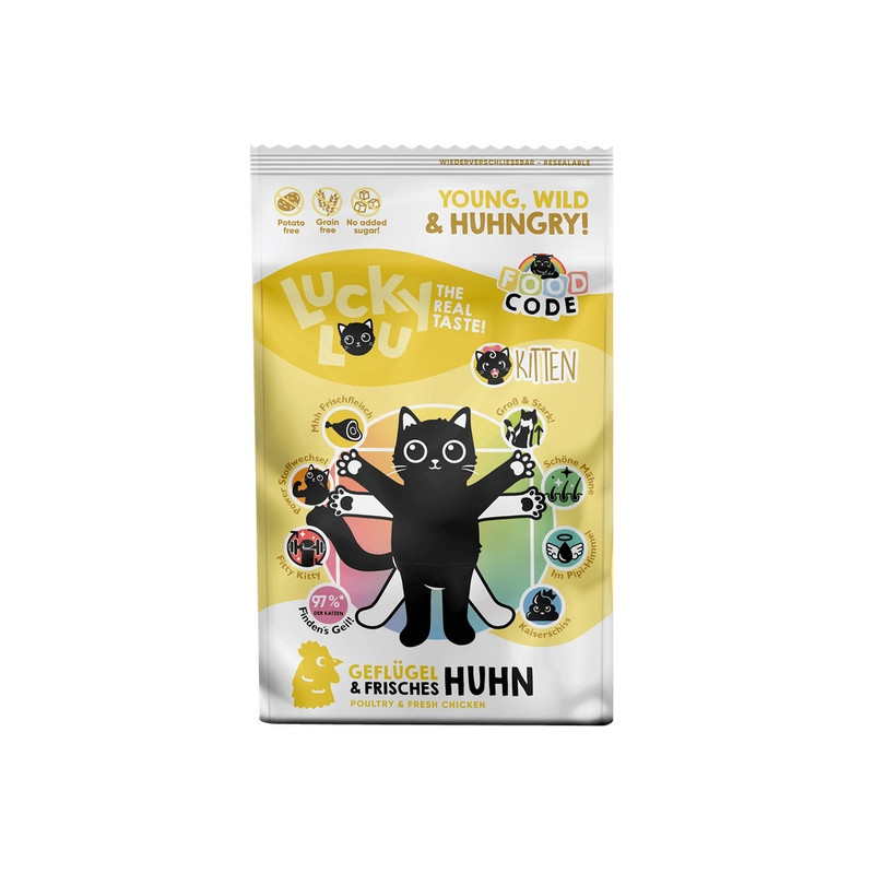 Lucky Lou Food Code Lifestage Kitten Drób & Kurczak 750g - All4Animals