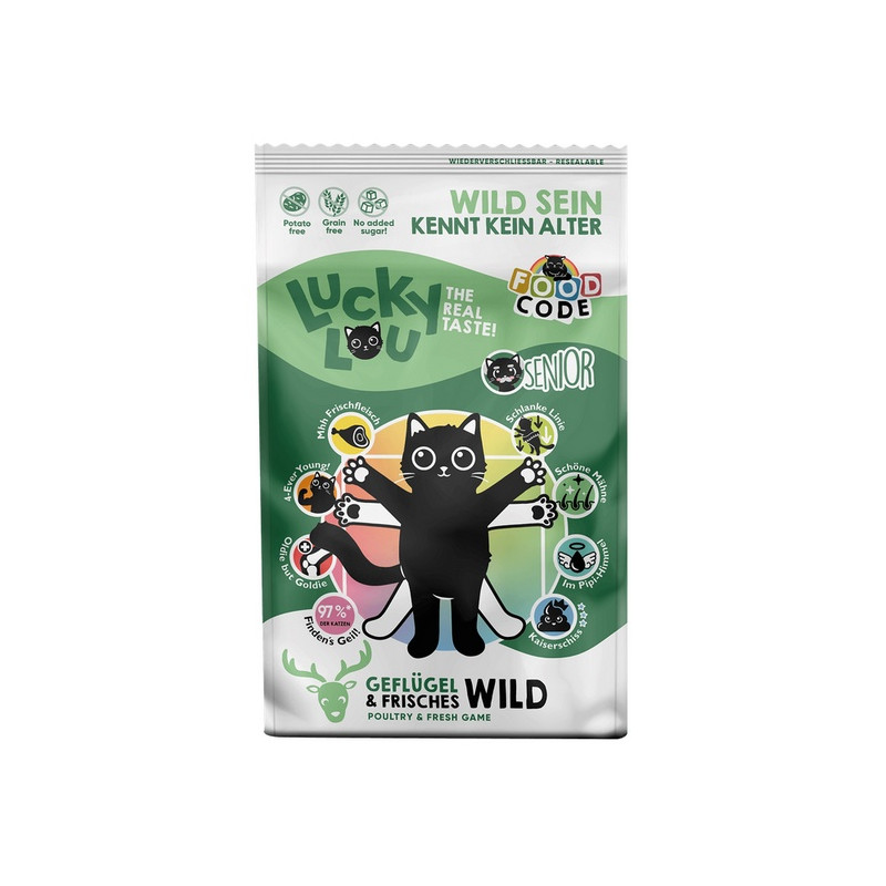 Lucky Lou Food Code Lifestage Senior Drób & Dziczyzna 750g - All4Animals