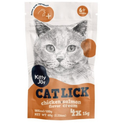 Kitty Joy Cat Lick Kurczak & Łosoś Cream 4x15g - All4Animals