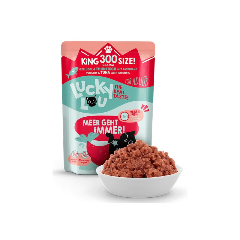 Lucky Lou Lifestage Adult Drób i tuńczyk saszetka 300g - All4Animals