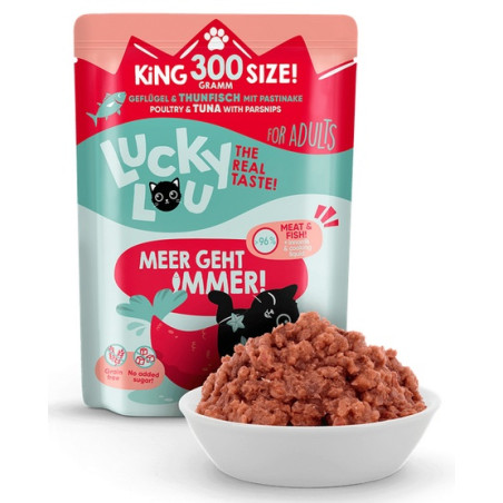 Lucky Lou Lifestage Adult Drób i tuńczyk saszetka 300g - All4Animals