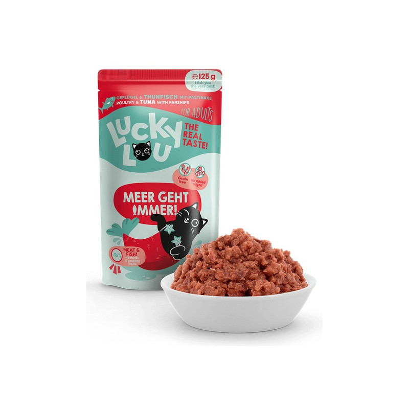 Lucky Lou Lifestage Adult Drób i tuńczyk saszetka 125g - All4Animals
