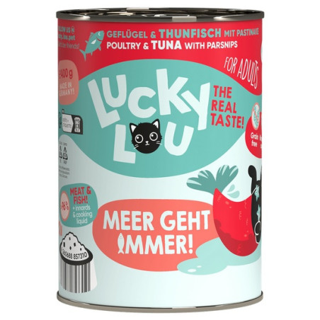 Lucky Lou Lifestage Adult Drób i tuńczyk puszka 400g - All4Animals