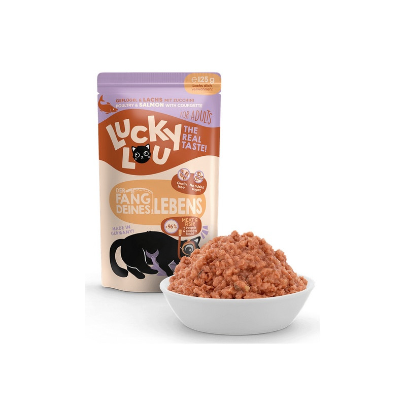 Lucky Lou Lifestage Adult Drób i łosoś saszetka 125g - All4Animals