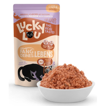 Lucky Lou Lifestage Adult Drób i łosoś saszetka 125g - All4Animals