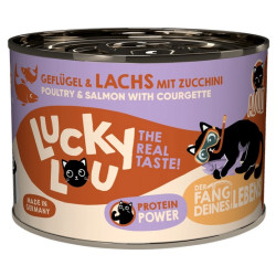 Lucky Lou Lifestage Adult Drób i łosoś puszka 200g - All4Animals