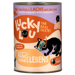 Lucky Lou Lifestage Adult Drób i łosoś puszka 400g - All4Animals