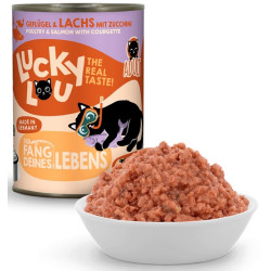 Lucky Lou Lifestage Adult Drób i łosoś puszka 400g - All4Animals
