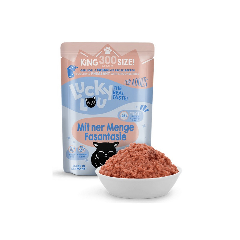 Lucky Lou Lifestage Adult Drób i bażant saszetka 300g - All4Animals
