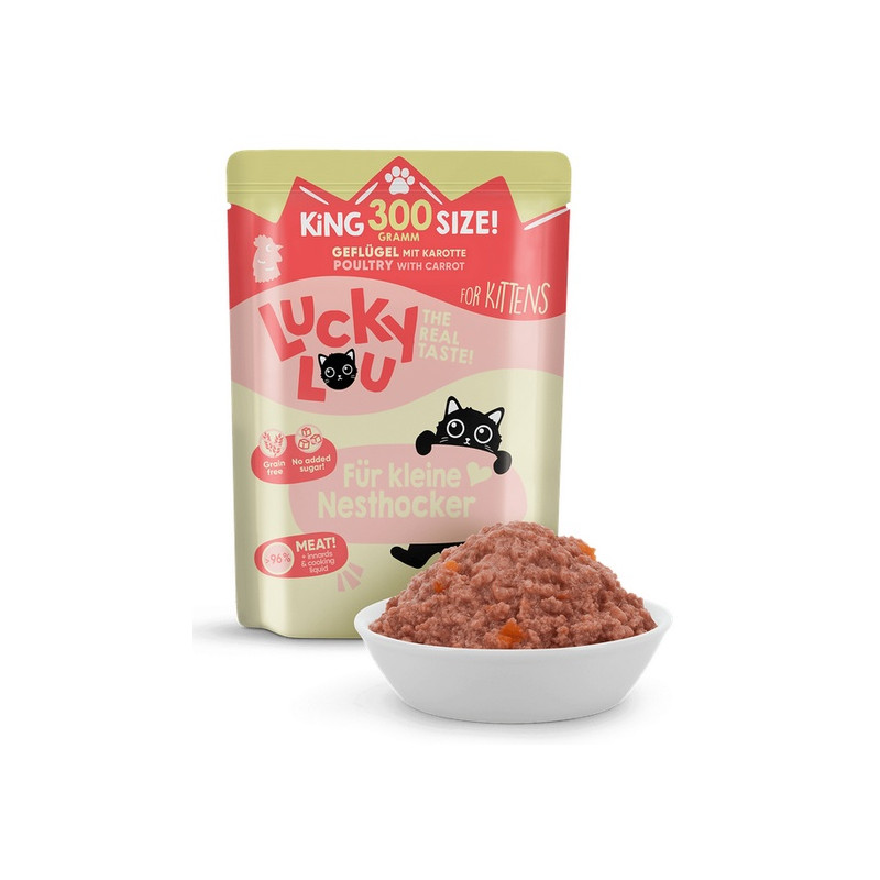 Lucky Lou Lifestage Kitten Drób saszetka 300g - All4Animals