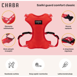 CHABA Szelki Guard Comfort Classic M czerwone - All4Animals