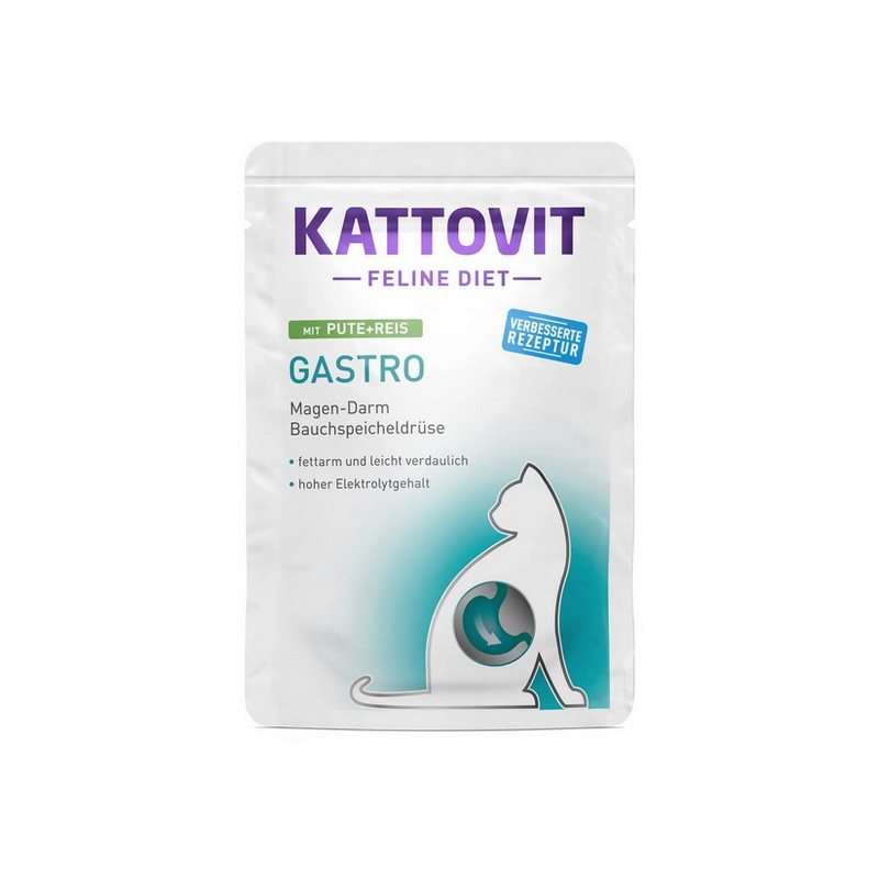 Kattovit Feline Diet Gastro indyk i ryż saszetka 85g - All4Animals