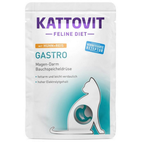 Kattovit Feline Diet Gastro kurczak i ryż saszetka 85g - All4Animals