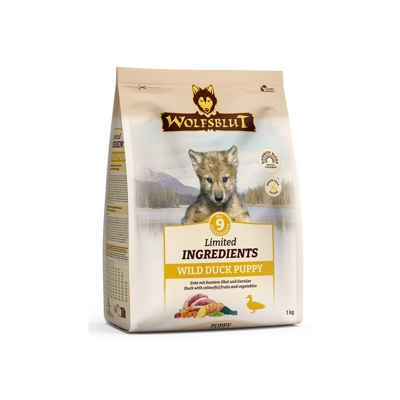 Wolfsblut Dog Limited Ingredients Wild Duck Puppy - kaczka i bataty 1kg - All4Animals
