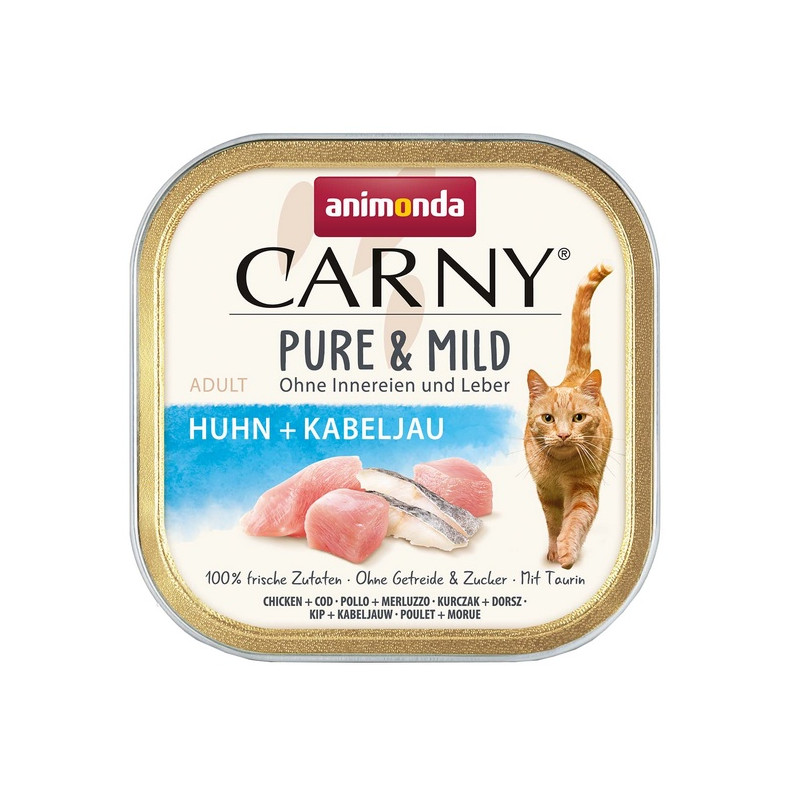 Animonda Carny Pure & Mild Kurczak + Dorsz tacka 100g - All4Animals