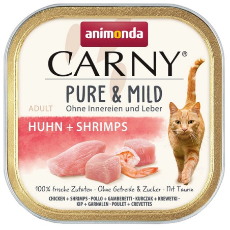 Animonda Carny Pure & Mild Kurczak + Krewetka tacka 100g - All4Animals