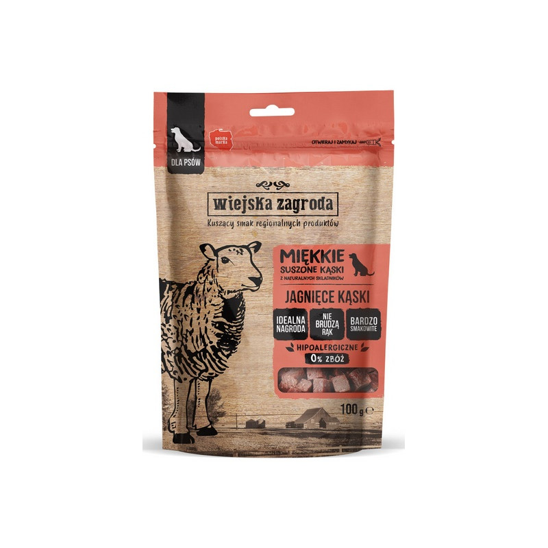 Wiejska Zagroda Przysmak Kąski - jagnięcina 100g - All4Animals