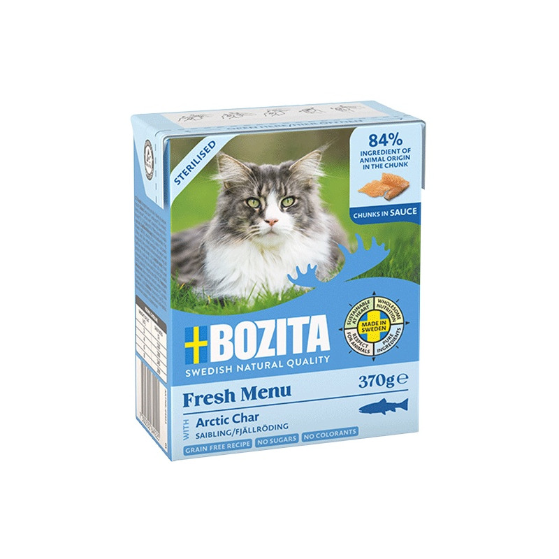 Bozita Sterilised z Pstrągiem górskim kawałki w sosie kartonik 370g - All4Animals