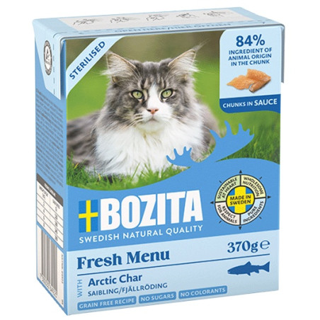 Bozita Sterilised z Pstrągiem górskim kawałki w sosie kartonik 370g - All4Animals