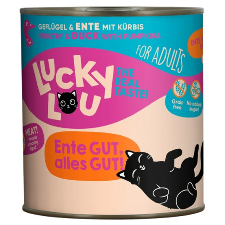 Lucky Lou Lifestage Adult Drób i kaczka puszka 800g - All4Animals