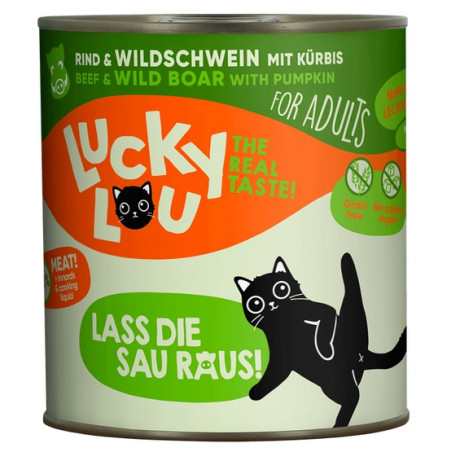 Lucky Lou Lifestage Adult Wołowina i dzik puszka 800g - All4Animals
