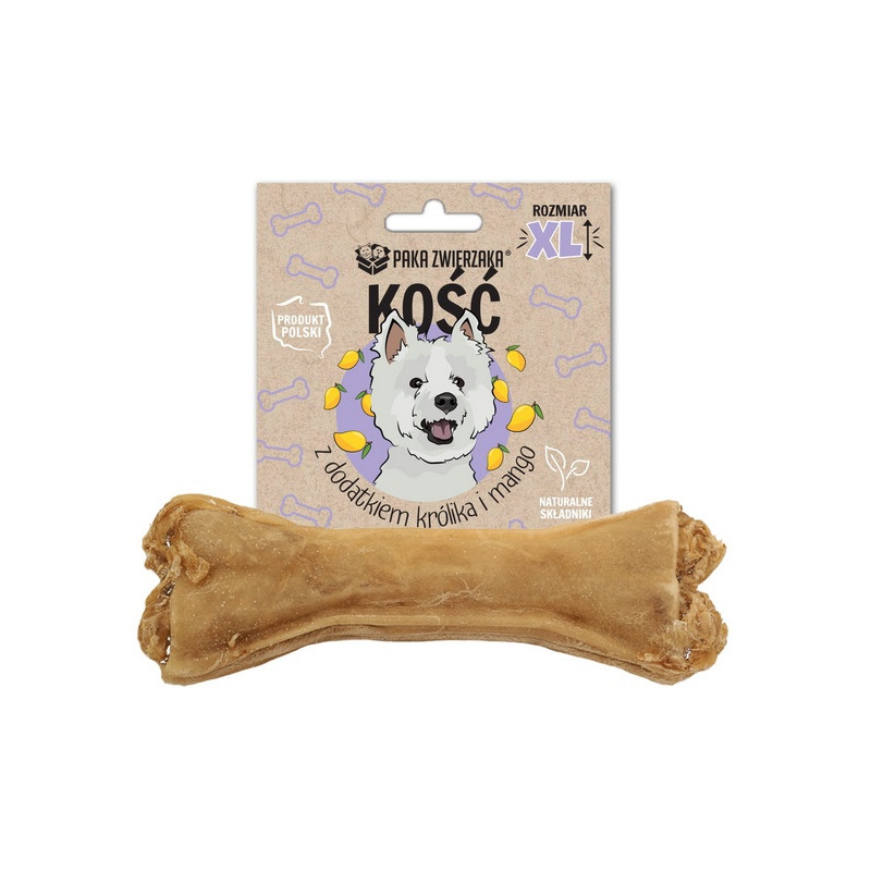 Paka Zwierzaka Kość z dodatkiem królika i mango XL 17cm - All4Animals