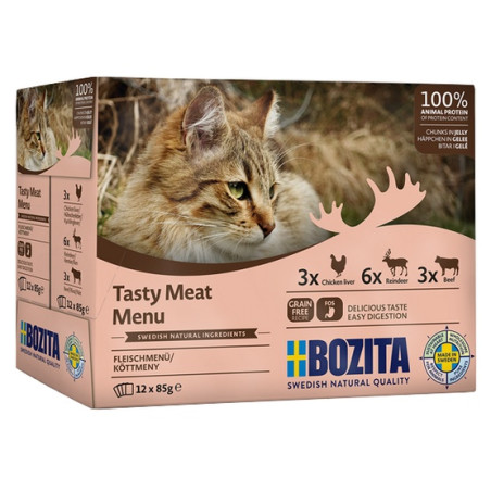 Bozita Cat Multibox z mięsem w galaretce saszetki 12x85g - All4Animals