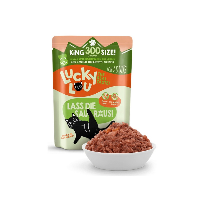 Lucky Lou Lifestage Adult Wołowina i dzik saszetka 300g - All4Animals