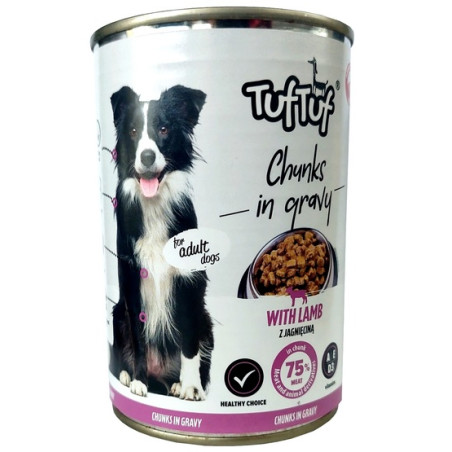 TUF TUF Kawałki mięsne z jagnięciną dla psa puszka 415g - All4Animals