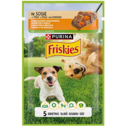 Friskies Dog Adult Kurczak i marchewka w sosie saszetka 85g - All4Animals