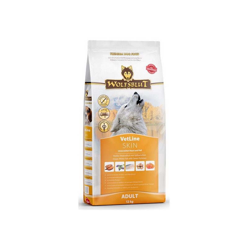 Wolfsblut Dog VetLine Skin - biała ryba oceaniczna i bataty 12kg - All4Animals