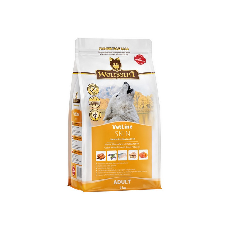 Wolfsblut Dog VetLine Skin - biała ryba oceaniczna i bataty 2kg - All4Animals