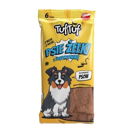 TUF TUF Psie Żelki - Paski z wieprzowiną 6szt - All4Animals