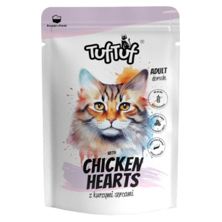 TUF TUF Mielonka z kurzymi sercami dla kota saszetka 300g - All4Animals