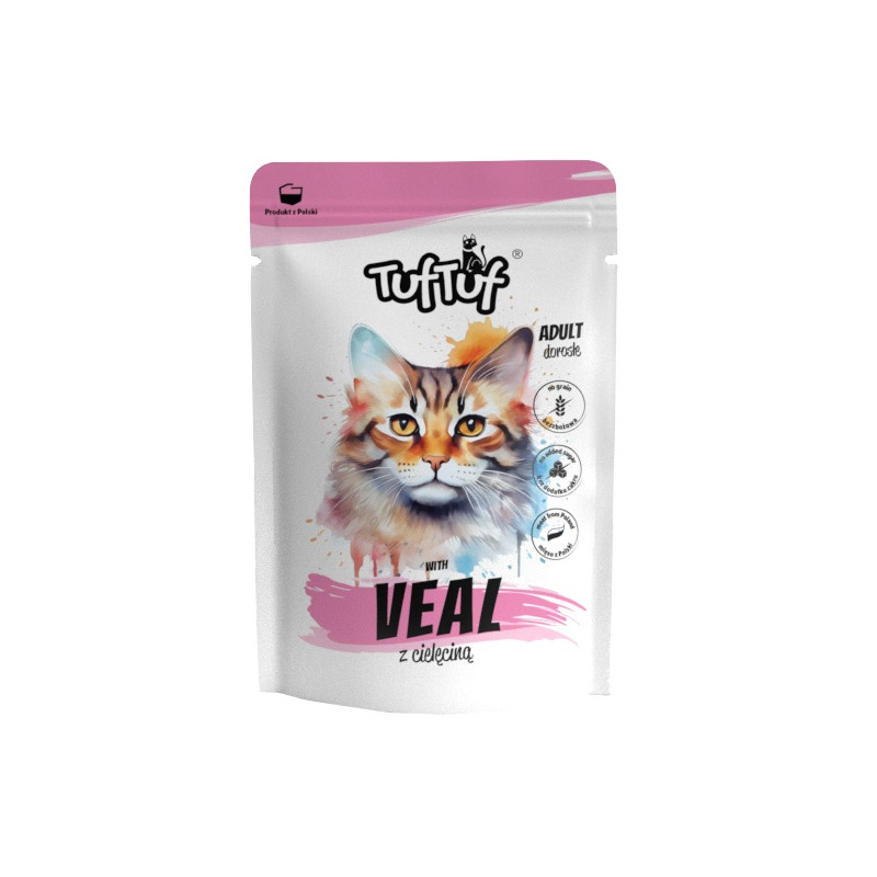 TUF TUF Mielonka z cielęciną dla kota saszetka 300g - All4Animals