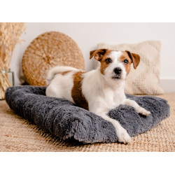 MIMIKO Pets Legowisko Shaggy prostokątne L 65x45cm grafitowe - All4Animals