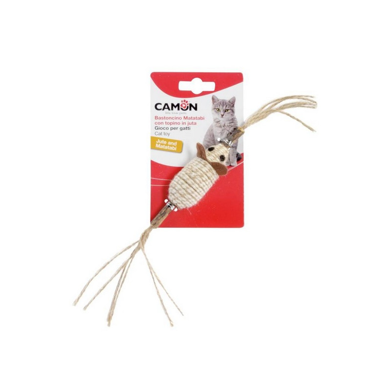 Camon Cat Toy Matatabi Kij z myszą jutową - All4Animals