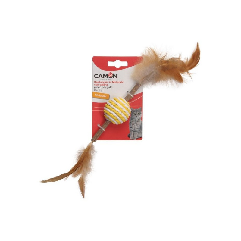 Camon Cat Toy Matatabi z kulą i piórkami - All4Animals