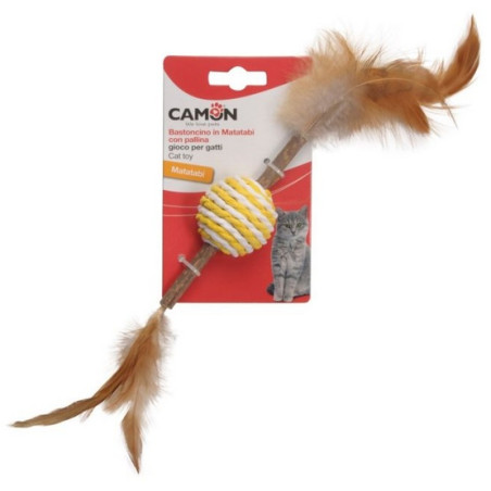 Camon Cat Toy Matatabi z kulą i piórkami - All4Animals
