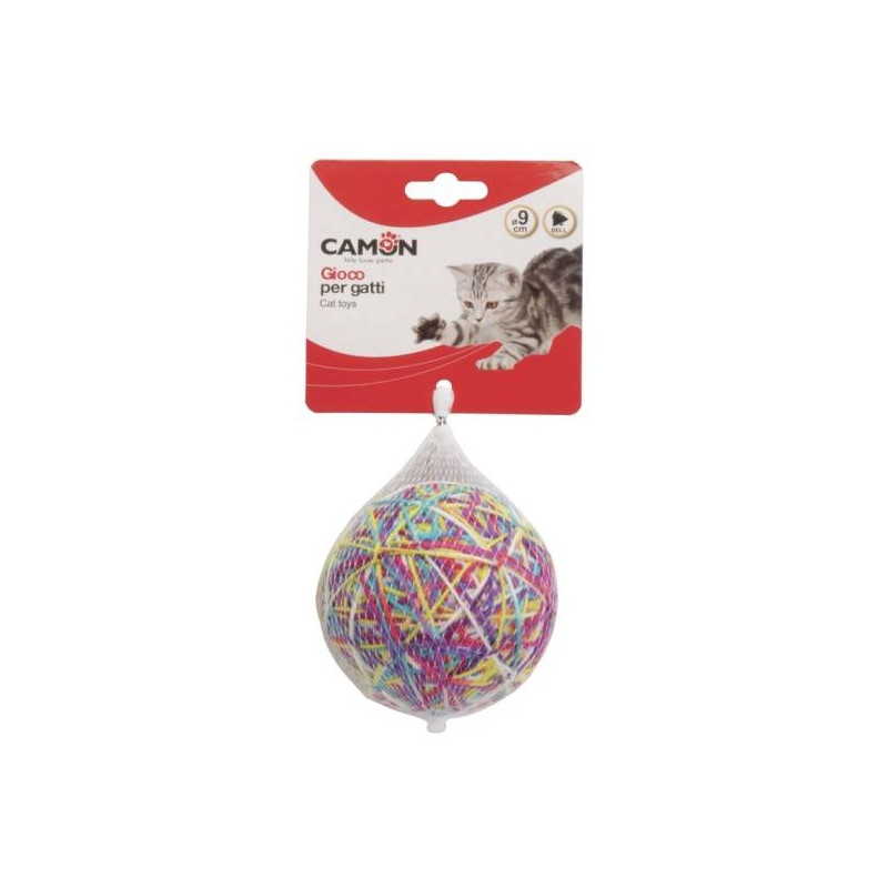 Camon Cat Toy Piłeczka z włóczką i dzwonkiem - All4Animals