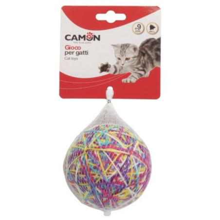 Camon Cat Toy Piłeczka z włóczką i dzwonkiem - All4Animals