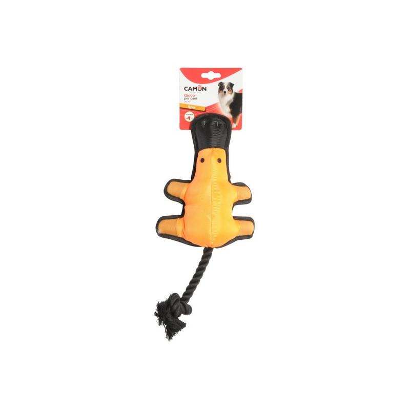 Camon Dog Toy Nylonowy dziobak z piszczałką i liną - All4Animals