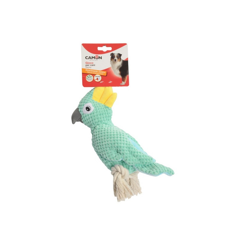 Camon Dog Toy Pluszowa papuga ze sznurem i piszczałką - All4Animals