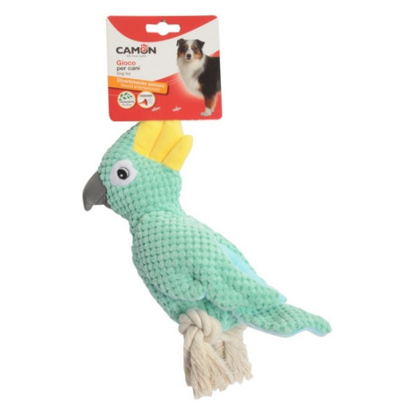 Camon Dog Toy Pluszowa papuga ze sznurem i piszczałką - All4Animals