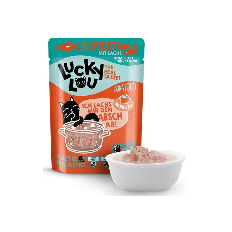 Lucky Lou Extrafood Tuńczyk & łosoś w bulionie saszetka 70g - All4Animals