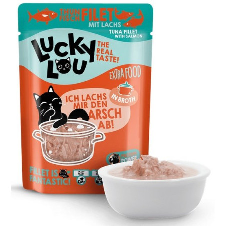 Lucky Lou Extrafood Tuńczyk & łosoś w bulionie saszetka 70g - All4Animals