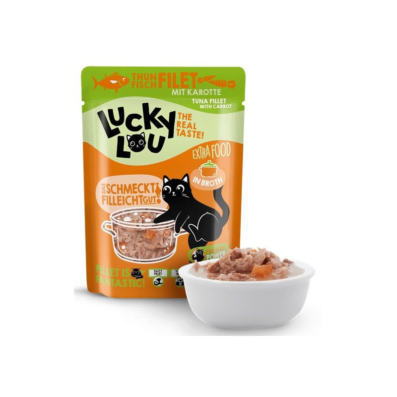 Lucky Lou Extrafood Tuńczyk i marchewka w bulionie saszetka 70g - All4Animals