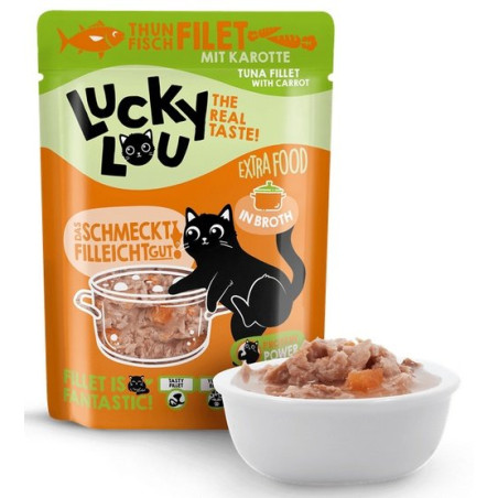 Lucky Lou Extrafood Tuńczyk i marchewka w bulionie saszetka 70g - All4Animals