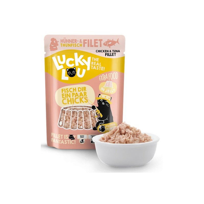 Lucky Lou Extrafood Tuńczyk i kurczak w galaretce saszetka 70g - All4Animals